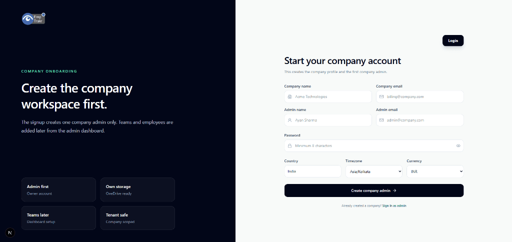 Sign up your company