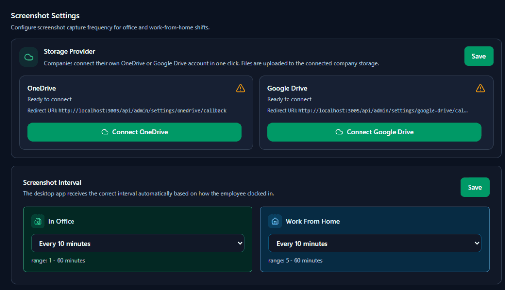Connect Google Drive or OneDrive