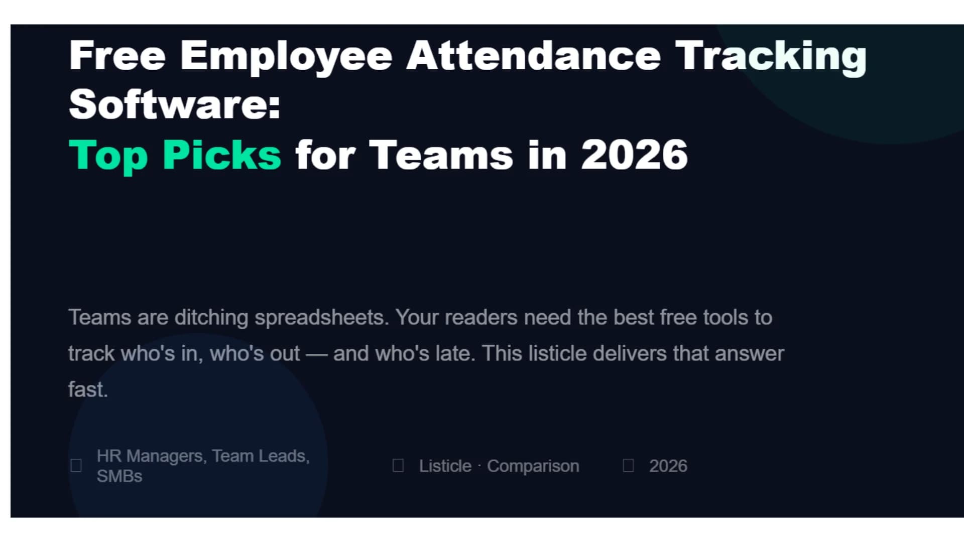 Free Employee Attendance Tracking Software: Top Picks for Teams in 2026