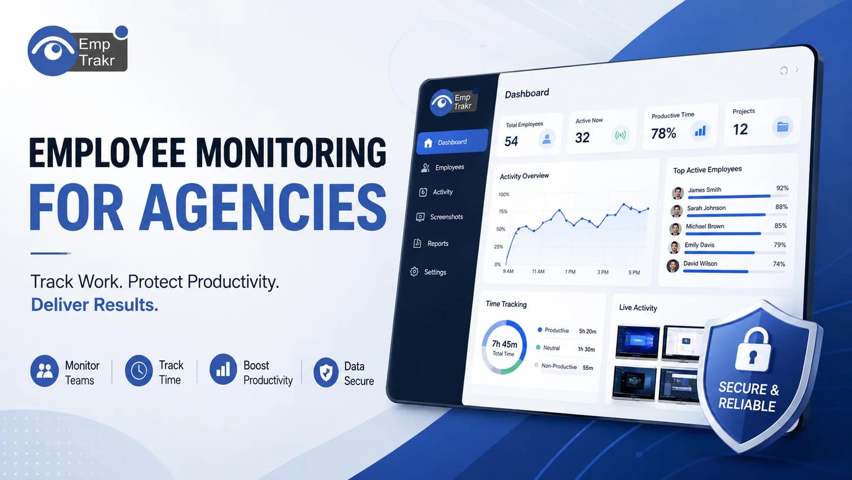 Employee monitoring for agencies | EmpTrakr
